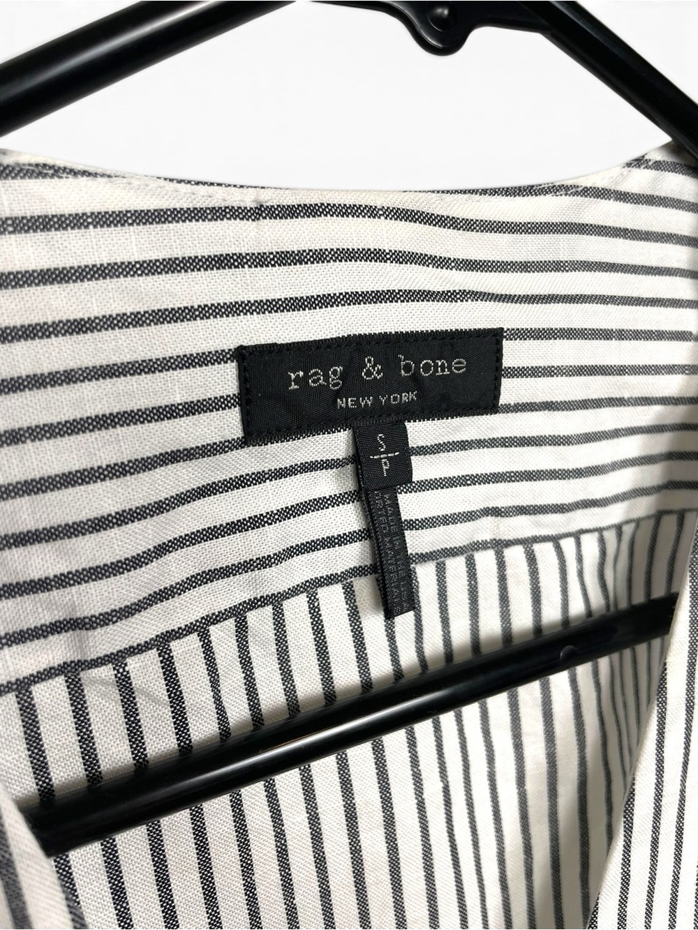 rag & bone presto black and White Striped Wrap Blouse small - Picture 3 of 5
